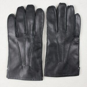 Van Heusen Leather Gloves Mens M Black 3M Thinsulate Insulated Winter Dress